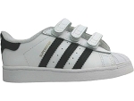 INES SUPERSTAR VELCRO:CUIR/blanc/noir/