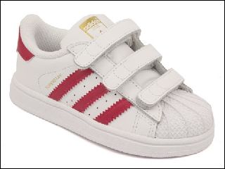 574  LACET SUPERSTAR:CUIR/blanc/rose/