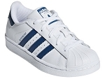LACET SUPERSTAR:CUIR/blanc/MARINE/