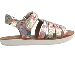 3524 GOA SPART:CUIR/platine/fleur/multi