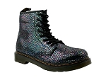 Dr MARTENS 1460 J IRIDESCENT BLACK SPOT METALLIC SUEDE<br>MOTIF