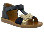 IVETTE POPPY CROSS:cuir/marine/or/