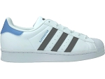 9671 SUPERSTAR LACET ROSE:CUIR/blanc/noir/bleu