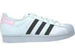 19890 SUPERSTAR LACET ROSE:CUIR/blanc/noir/rose