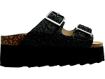 SURPRISE HIGH SOLE BIO SANDAL IN GLITTE:CUIR/NOIR/GLITTER/.