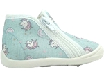 70 NORA:toile/bleu/licorne/