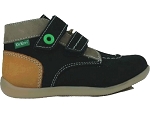 TITI BONKRO:CUIR/marine/Jaune/Beige