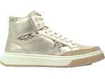 TENNIS LACET 1721:cuir/doré/glitter/beige