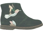 5540SU CITY COLIBRI:velours/vert/OISEAU/rose