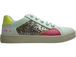 SUPREME STRASS QUAR 1N21:CUIR/blanc/paillettes/rose