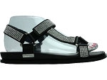 TRAVIS CASPY:CUIR/noir/argent/