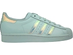 21411 SUPER STAR:CUIR/blanc/argent/