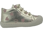 21853 COCOON METALLIC:CUIR/argent/rose/coeur