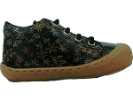 SUPER STAR COCOON RUTH:CUIR/noir/VERNIS/FLEURS