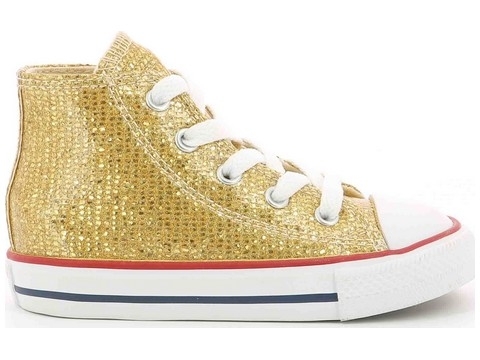 Converse paillette doré top