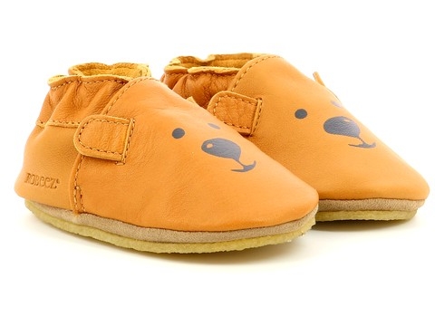 Chaussons cuir souple bébé Grooar ROBEEZ© - camel, Chaussures